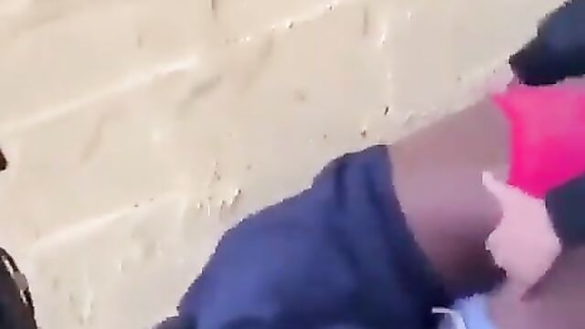 Homeless man having sex in public