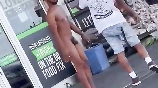 Naked guy on drugs caught in public - 1 image