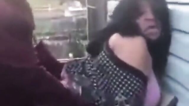 Woman having sex with a stranger outdoors