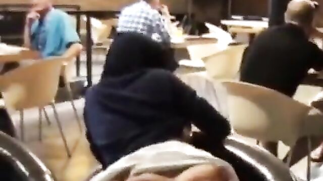 Crazy couple having sex in a cafe - 1 image