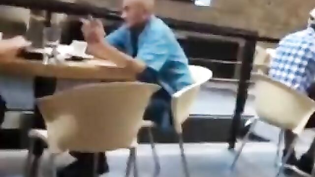 Crazy couple having sex in a cafe - 3 image