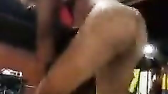 Nude twerking nightclub entertainment with a bottle