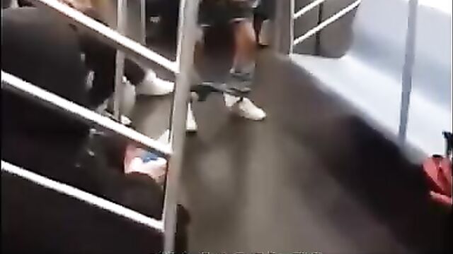 Woman touching herself on a train in New York City - 5 image