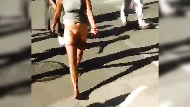 Whore caught showing pussy to passersby in public for $1 - 3 image