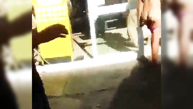 Whore caught showing pussy to passersby in public for $1 - 4 image