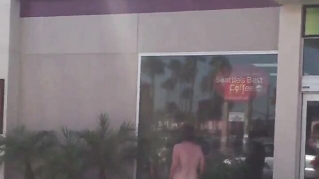 Naked woman caught in public at a gas station - 4 image
