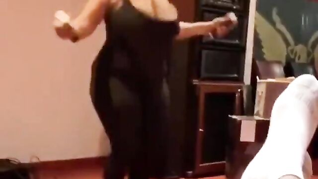 Big breasts spill out as chick hangs out with sugar daddy