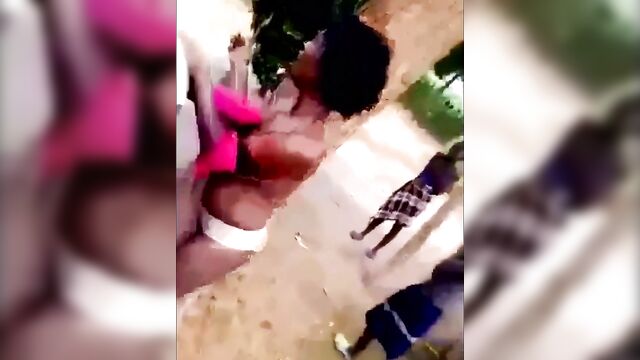 Wife beats and strips side chick whore for having sex with her husband - 4 image