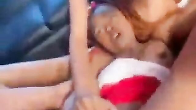 Naked Girlfriend squirts and cums in the sweetest way while having Threesome Sex and getting Fingered - 1 image