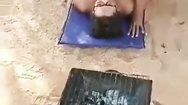 Student bonking sugar mummy with big breasts at a park in public - 1 image