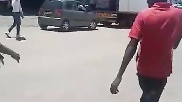 Chick caught walking around with her naked ass in public! - 3 image