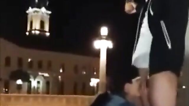 Another blow job in public at a party