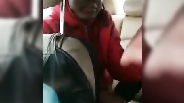 Three girls make chick show pussy in a car - 1 image