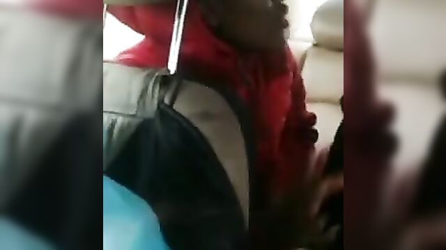 Three girls make chick show pussy in a car - 2 image