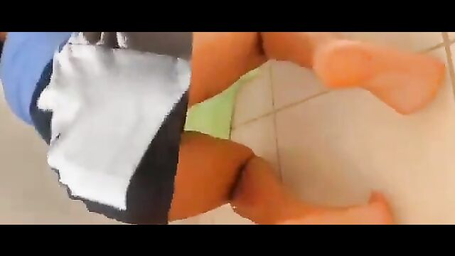 School girl showing her nyash and toto while ironing - 1 image