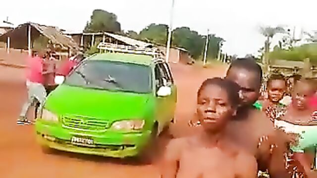 African Couple stripped naked in public - 4 image