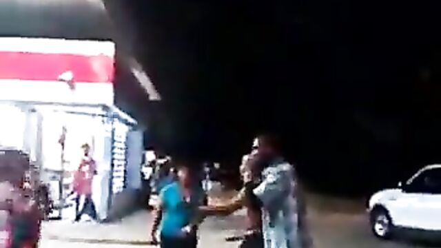 Naked Royal Rumble Fight At A Gas Station