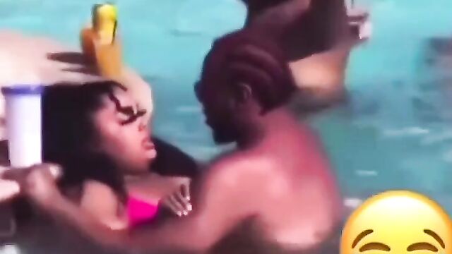 Couple caught having sex in a public pool