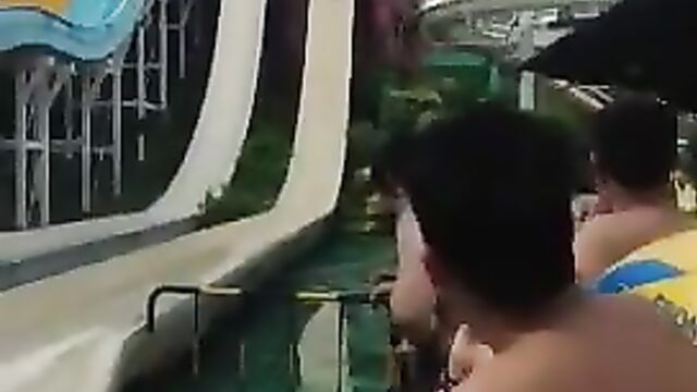 Boobs out as she comes down - 1 image