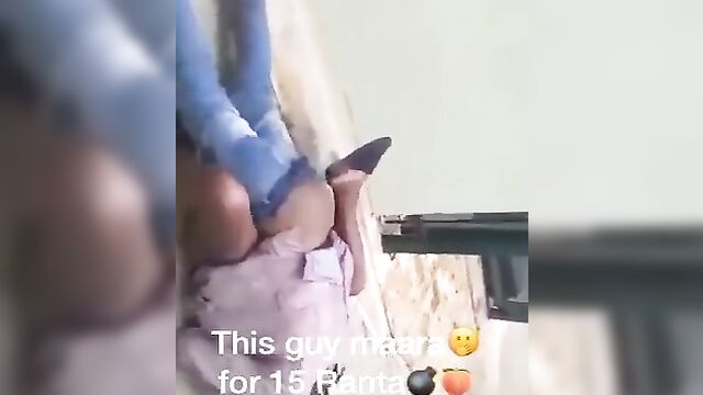 Hot street sex with horny couple in South Africa - 4 image