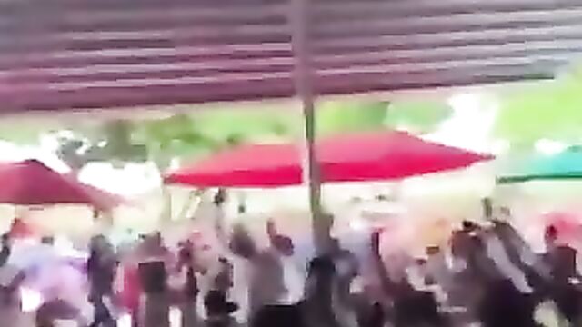 Stripper exposing her big breasts in public at a party for money - 5 image