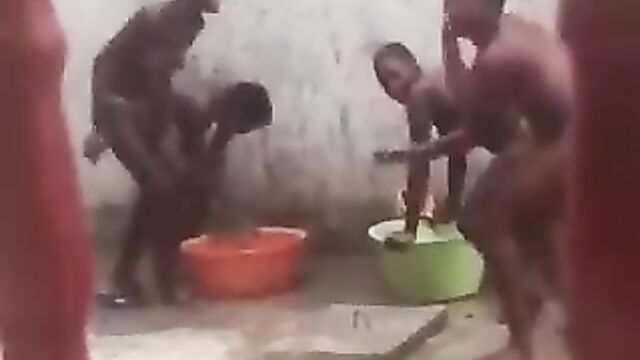 Guy records African girls bathing in public, showing breasts (Full Video 18+) - 4 image