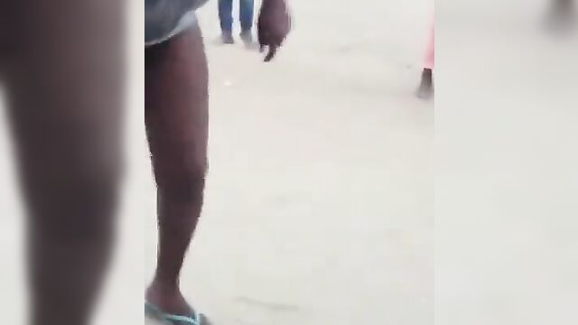 Shameless whore caught showing her pussy and ass on the streets - 4 image