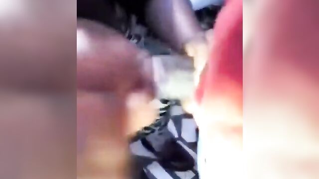 Ebony whore giving blowjob in public - 4 image