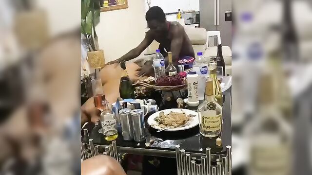 Naked Amateur at alleged Nigerian Yahoo Boy’s sex party