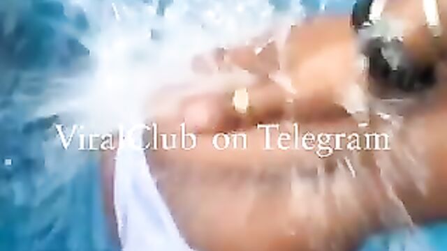 Girl showing breasts and wildin in the pool - 5 image