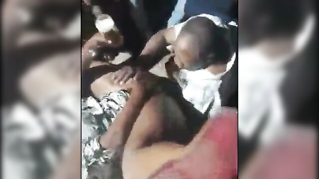 Dude eating ashawo’s pussy in public for her to cum in his mouth at a Ebony party - 3 image
