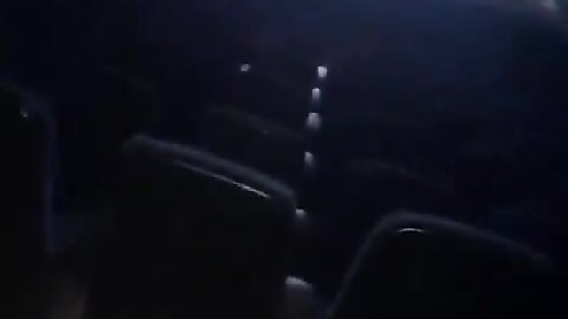 Crazy chick playing with her pussy & boobs in a cinema