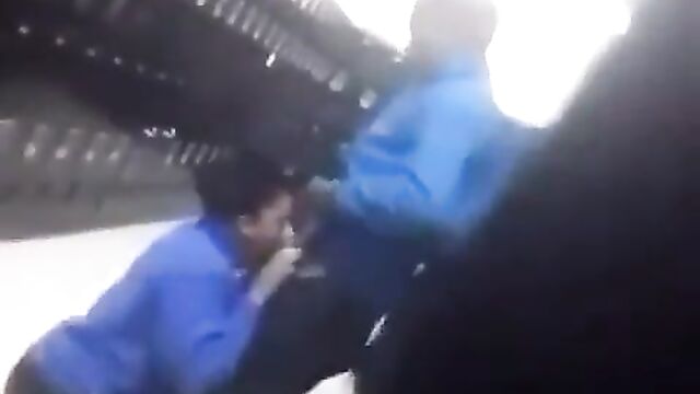 Schoolgirl caught giving schoolboy blow job during lunch break - 1 image