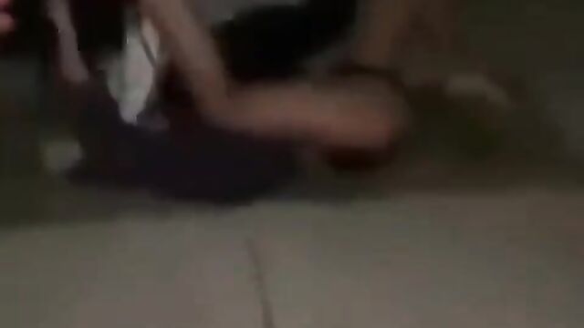 Boobs out as girl’s shirt comes off while her opponent pulls her by the hair over a window while fighting - 5 image