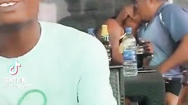 Nigerian guy records couple kissing behind him in a public restaurant - 1 image