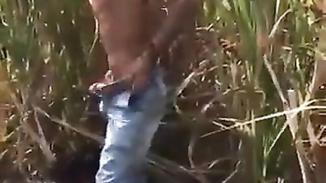 Girl’s pussy exposed in public after security caught her and her boyfriend having sex on a farm - 1 image