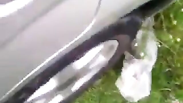 Naked black couple caught in a car in public - 1 image