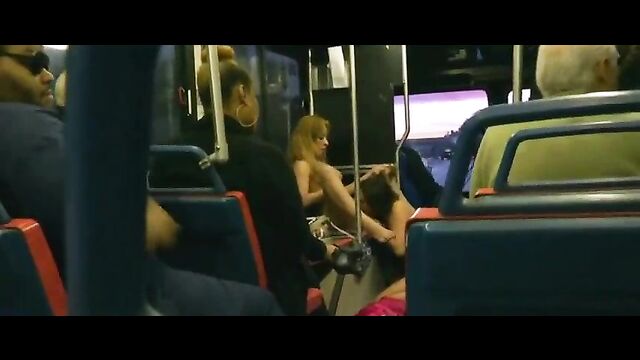 Lesbians doing it on a public bus - 4 image