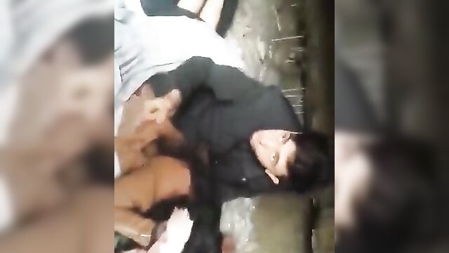 Horny couple caught having sex in a public place and embarrassed - 5 image
