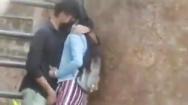 Indian guy fingering his girlfriend in public - 5 image
