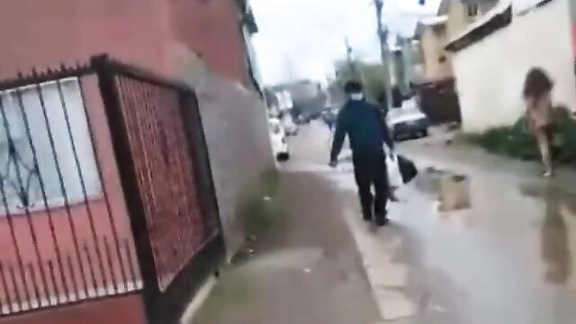 Angry Wife caught sidechick NAKED at home with her husband, and beat her up in public - 5 image