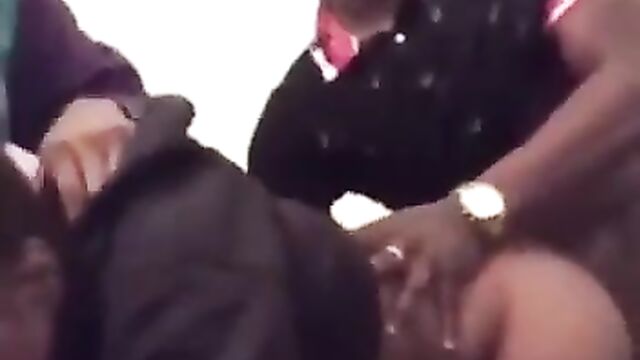 Students Almost Caught Having Doggy Style Threesome Sex And Blow Job After School - 1 image