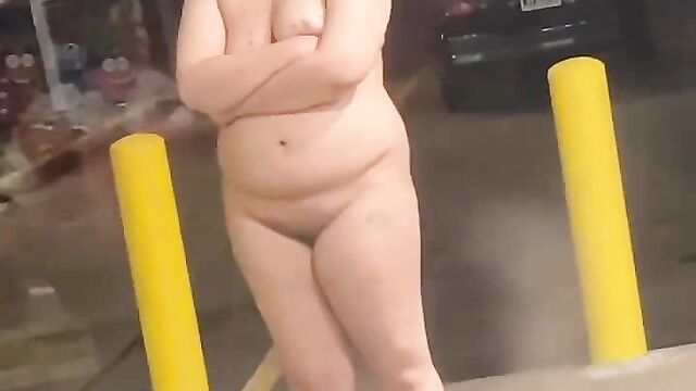 Woman caught NAKED in public at night - 5 image