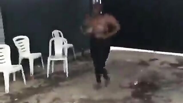 Girl with big breasts strips naked and runs mad in public allegedly after having sex with a Yahoo Boy in Nigeria - 3 image