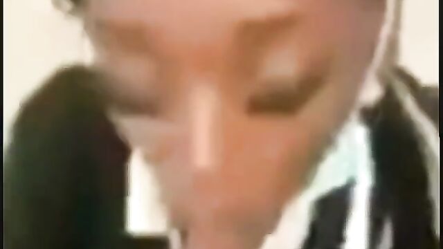 Schoolgirl caught giving head after school while wearing school uniform