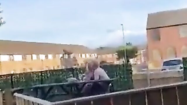 Dude Caught Fingering Girlfriend In Public - 1 image