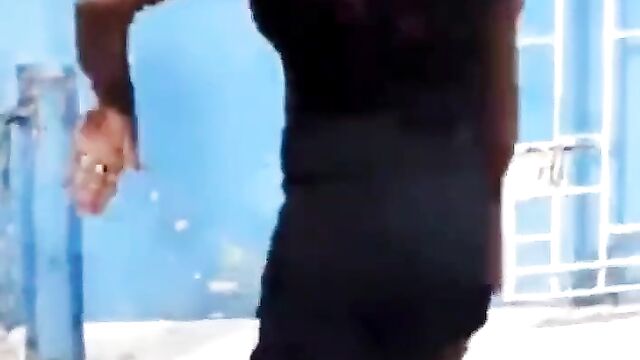 Bottle inside pussy in public! - 5 image