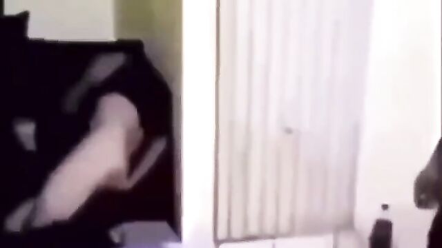 Husband caught him in bed with his wife and beat his naked ass!