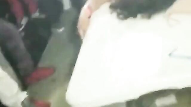 Pussy on display as girl goes wild at a club