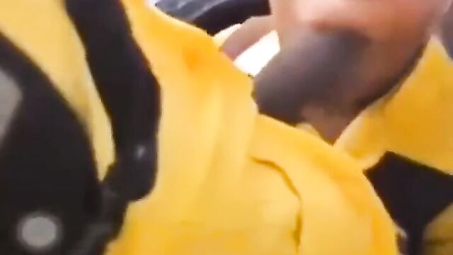 Schoolgirl caught giving schoolboy blow job in school uniform after school